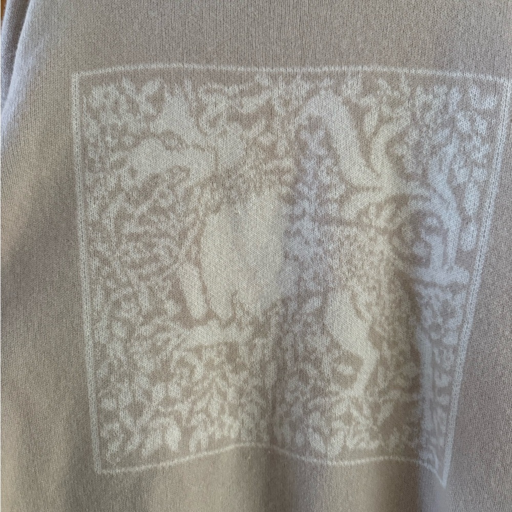 NWT New White + Warren Beige Crewneck Sweater Collab with Met Museum of Art - Picture 6 of 8